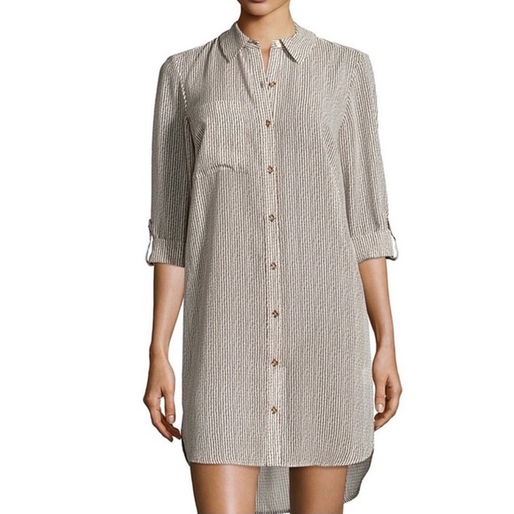 MICHAEL Michael Kors Dresses & Skirts - NEW MICHAEL MICHAEL KORS BEIGE STRIPED SHIRT DRESS